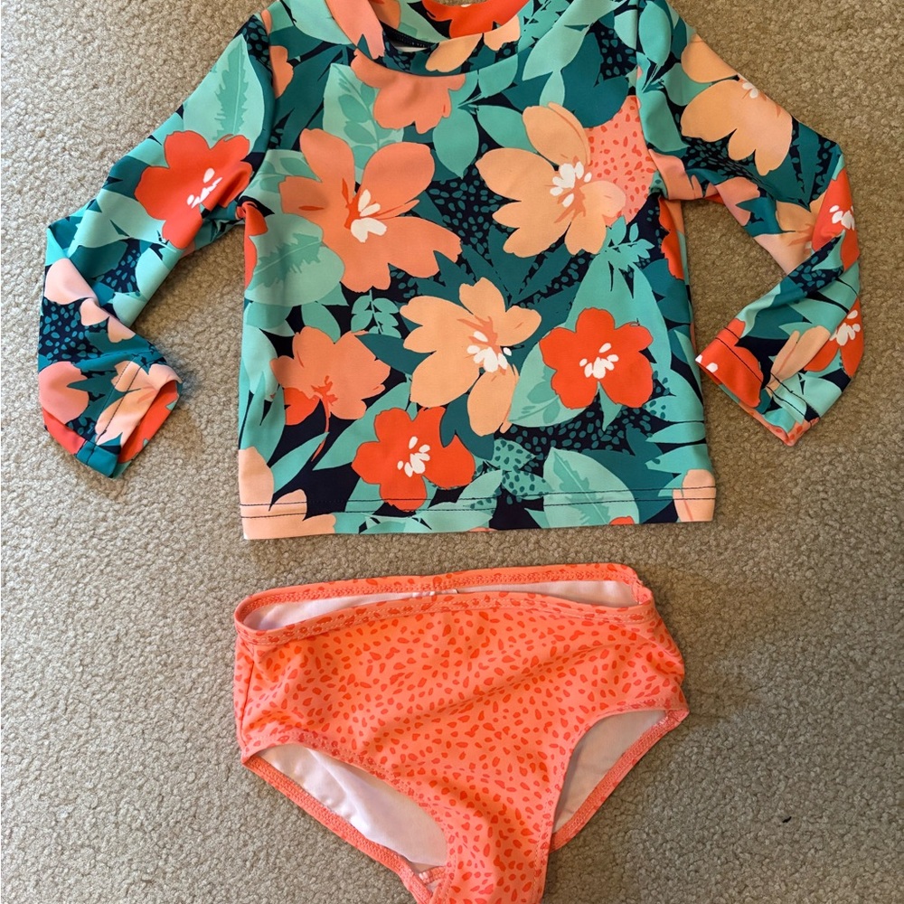 Baby girl Two piece long sleeve bathing suit